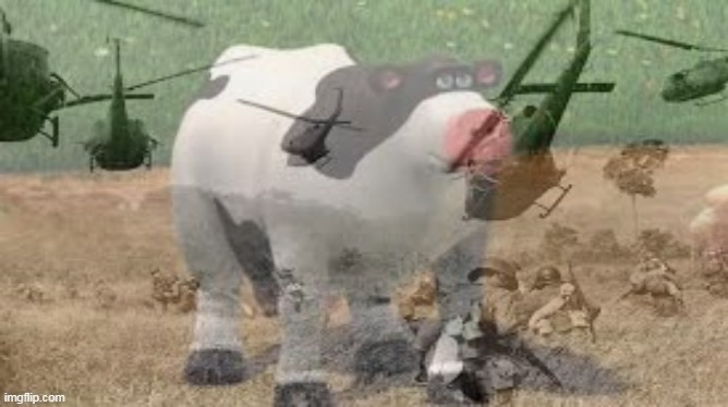 Plantilla de meme PTSD Cow