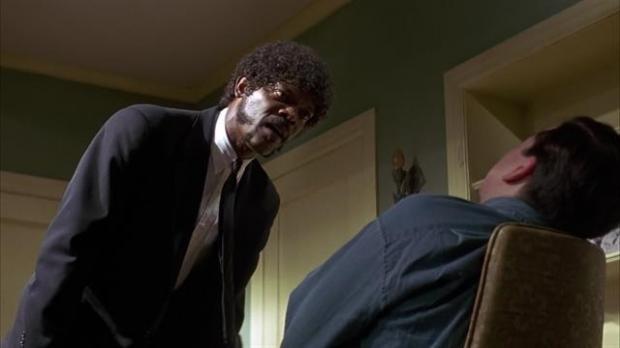 Template meme Pulp Fiction Say What Again