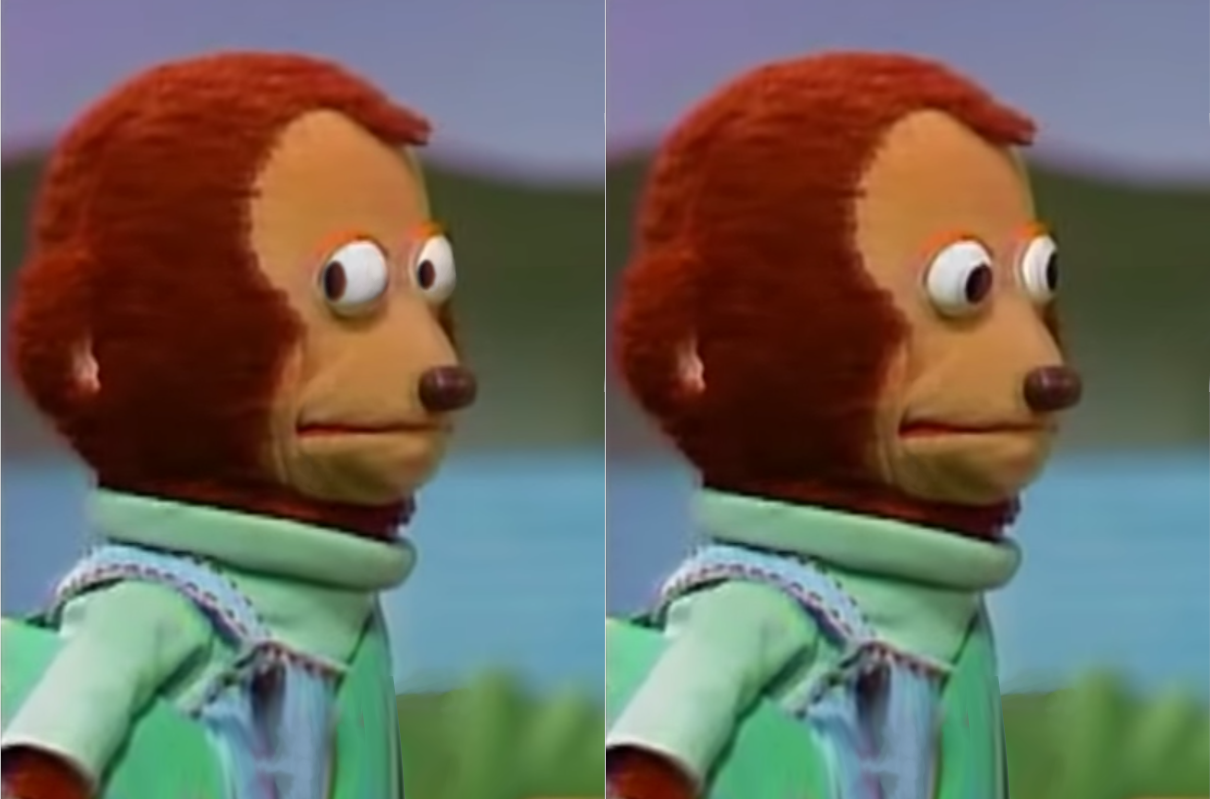 Plantilla de meme puppet Monkey looking away