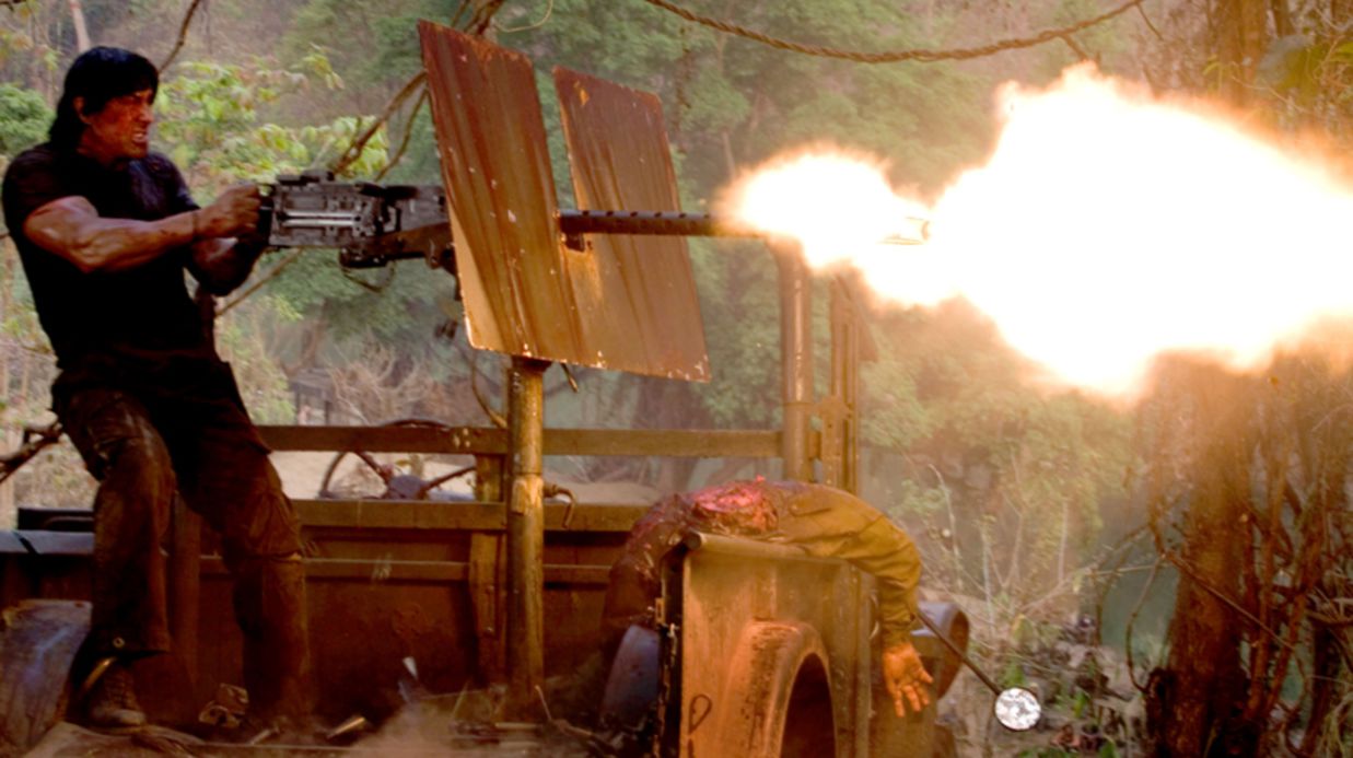 Template meme Rambo on a turret