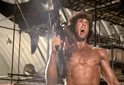 Plantilla de meme rambo yelling