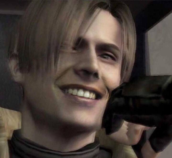 Template meme Re4 Leon smile