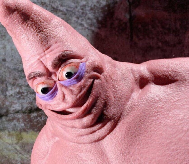 Plantilla de meme Real life evil patrick