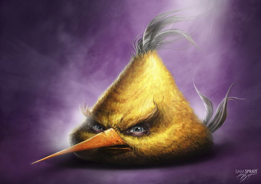 Template meme Realistic yellow angry bird