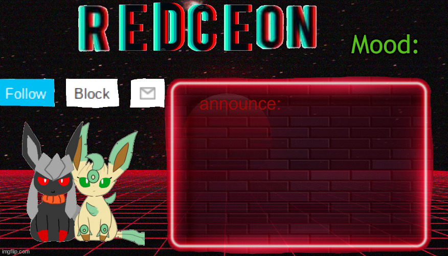 Redceon and Leafbreon Annocement template meme template