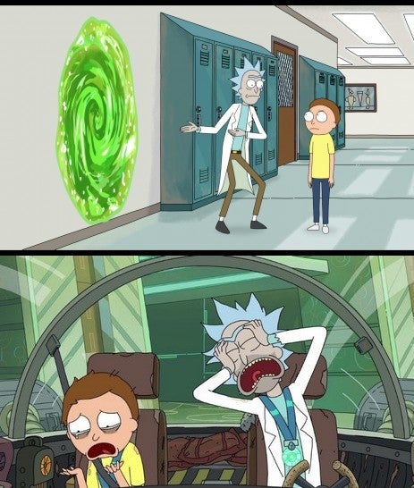 Rick and Morty Quick Adventure meme template