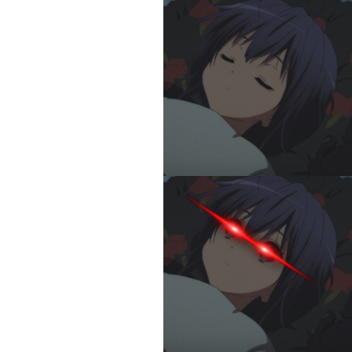 Plantilla de meme Rikka I sleep meme