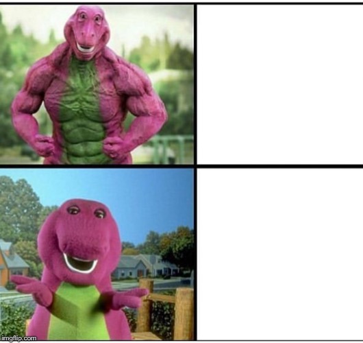 Plantilla de meme Ripped Barney