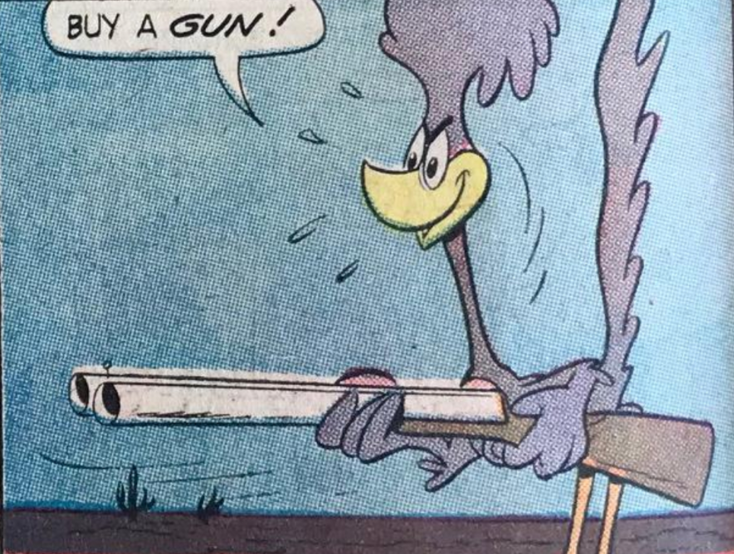 Road Runner gun meme template