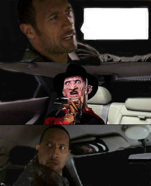 Plantilla de meme Rock Driving Freddy Krueger