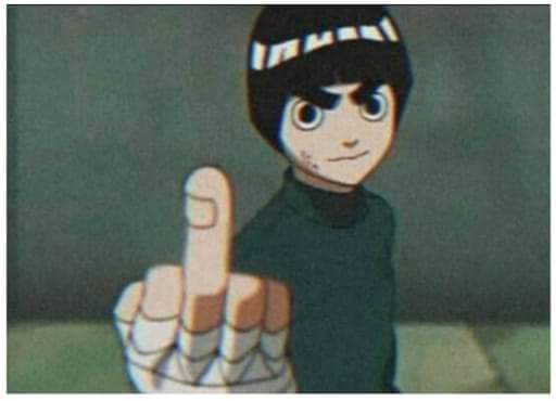 Template meme Rock Lee middle finger