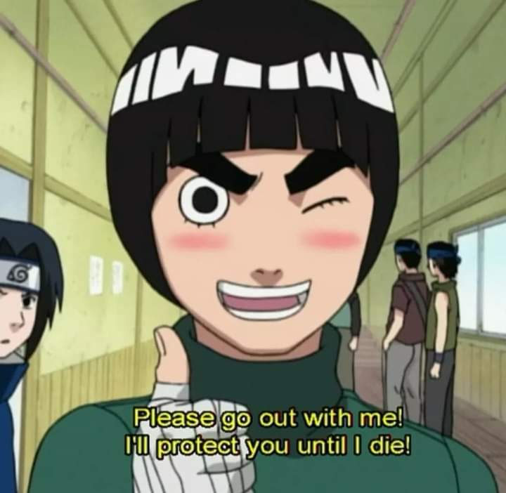Template meme Rock Lee please go out with me