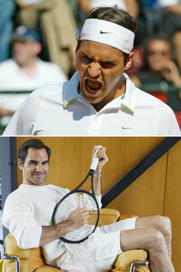 Plantilla de meme Roger Federer Before After