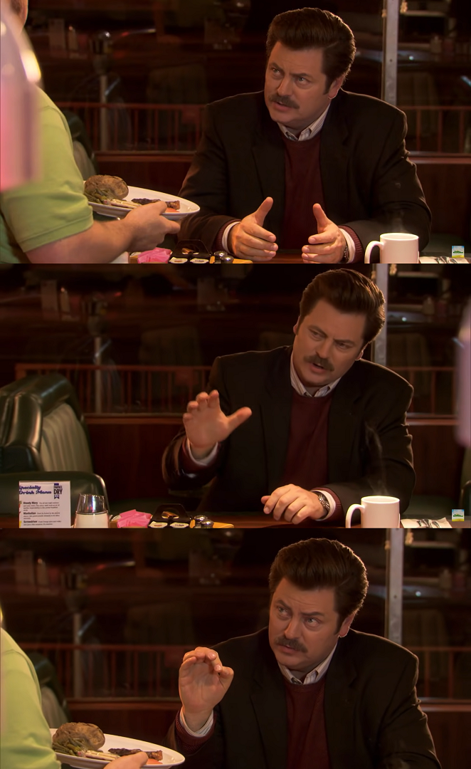 Template meme Ron Swanson All The Bacon And Eggs