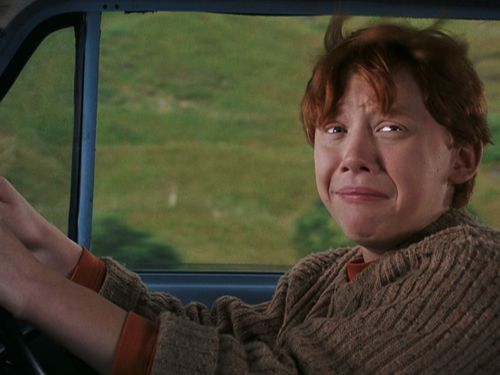 Template meme Ron Weasley flying car