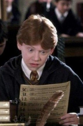 Plantilla de meme Ron Weasley Reading