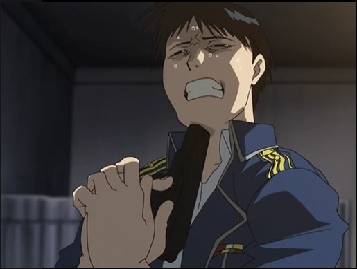 Template meme Roy Mustang attempted suicide