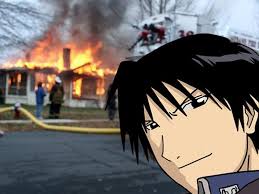 Template meme Roy Mustang house fire
