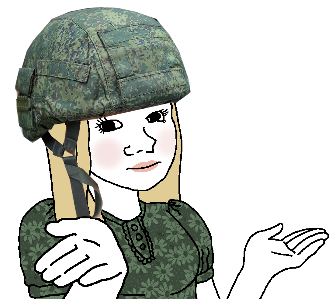 Template meme Russian tradwife (army edition)