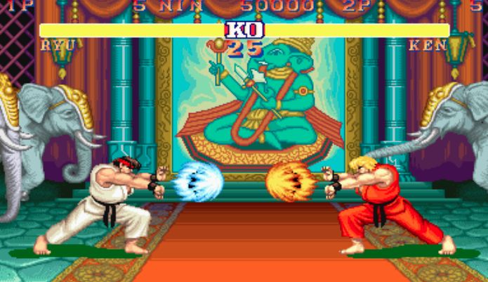 Template meme Ryu versus Ken