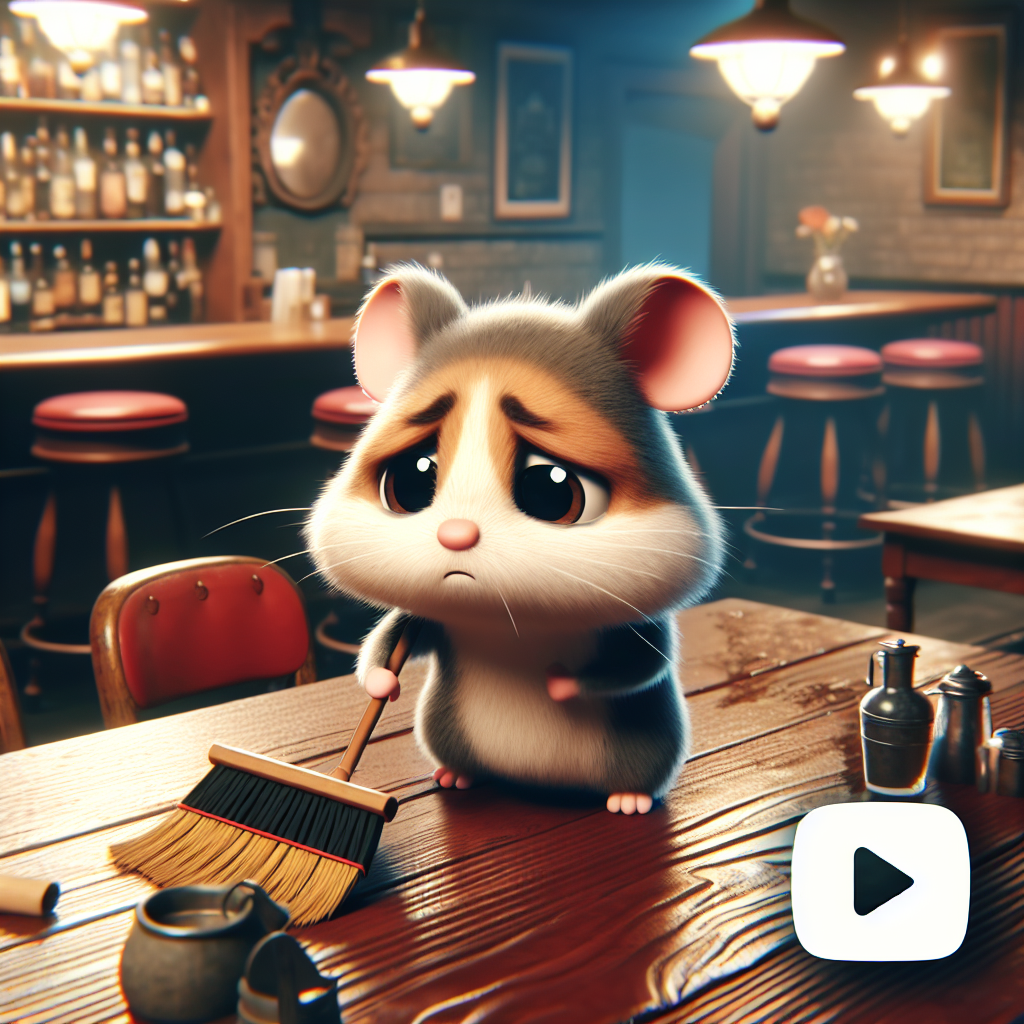 Plantilla de meme Sad hamster tiktok meme cleaning a pub