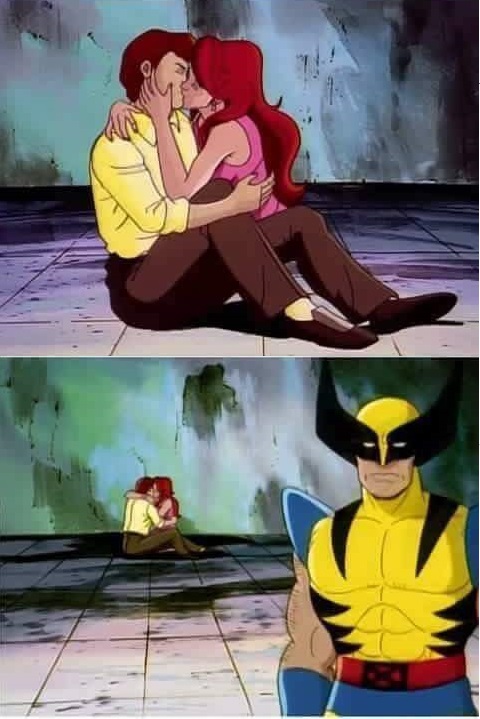 Template meme Sad wolverine left out of party