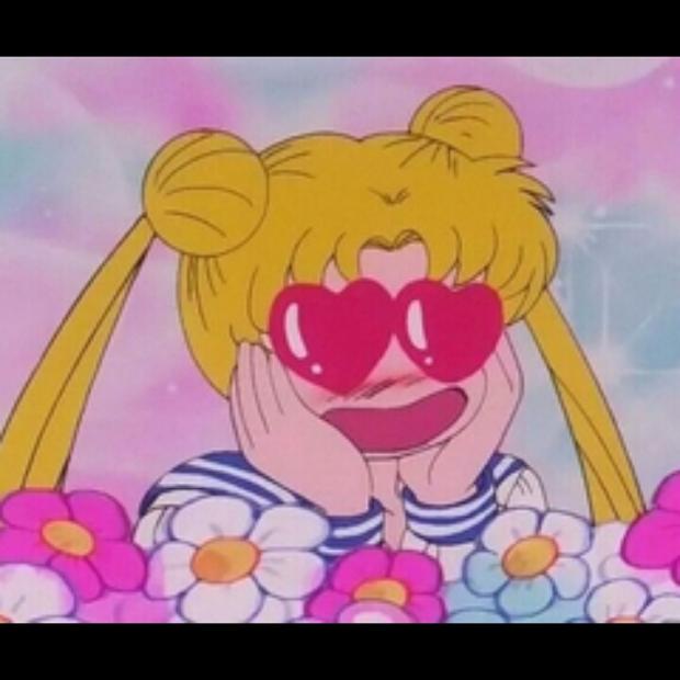 Plantilla de meme sailor moon heart emoji