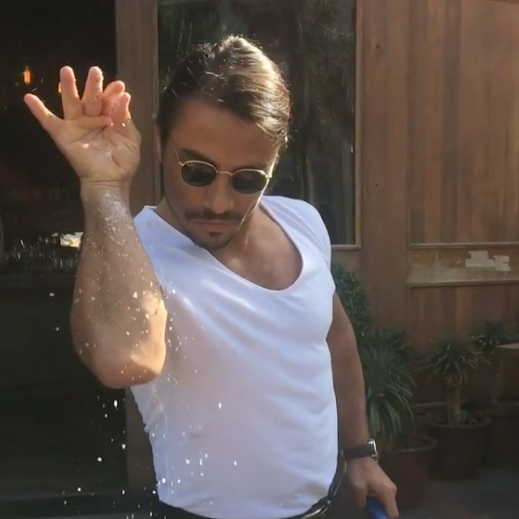 Plantilla de meme Salt Bae By What Standard