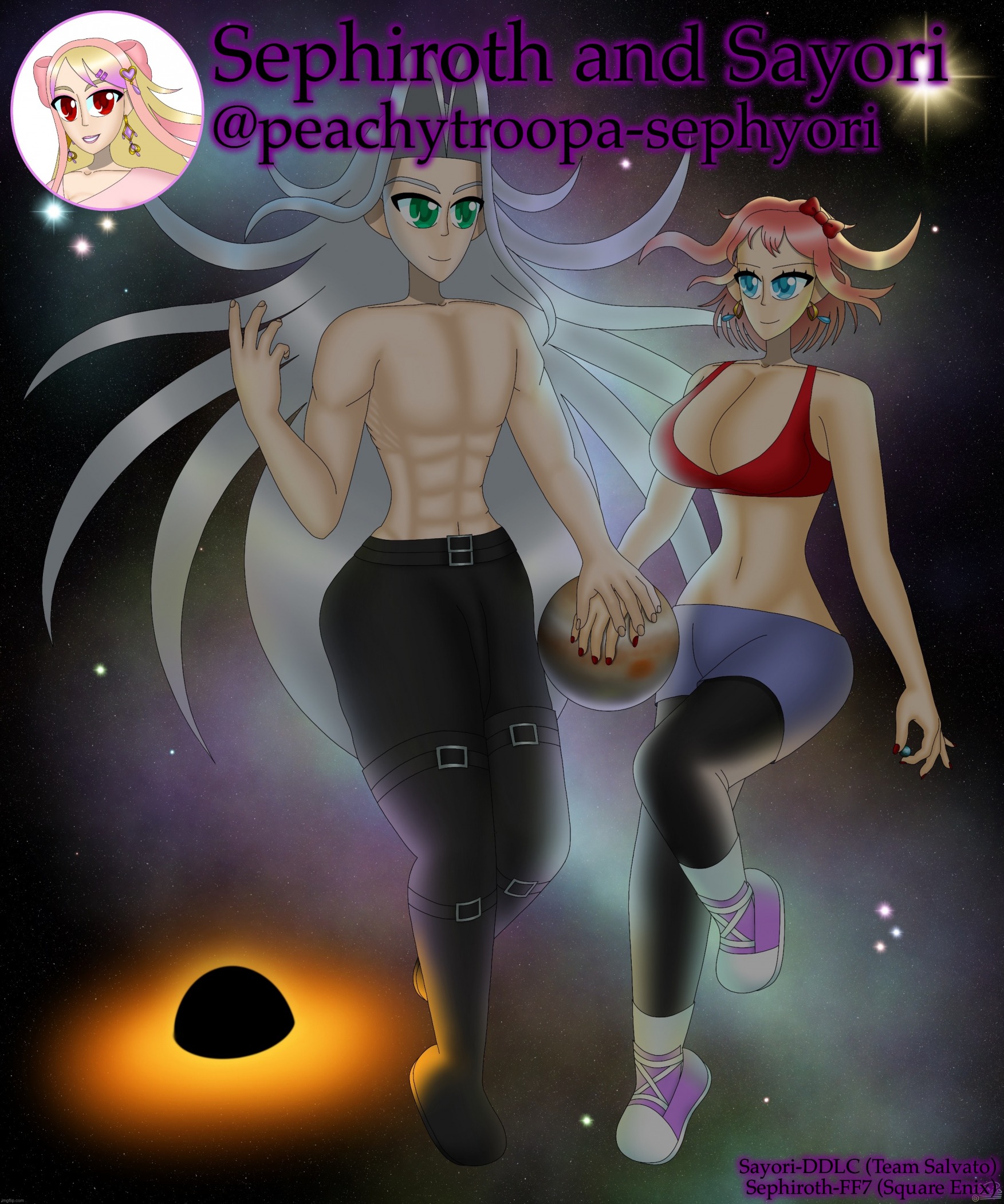 Plantilla de meme Sayori and Sephiroth