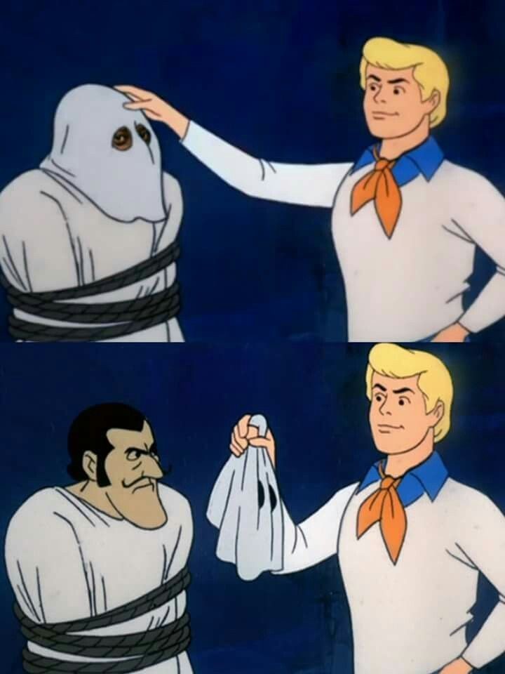 Plantilla de meme Scooby doo mask reveal