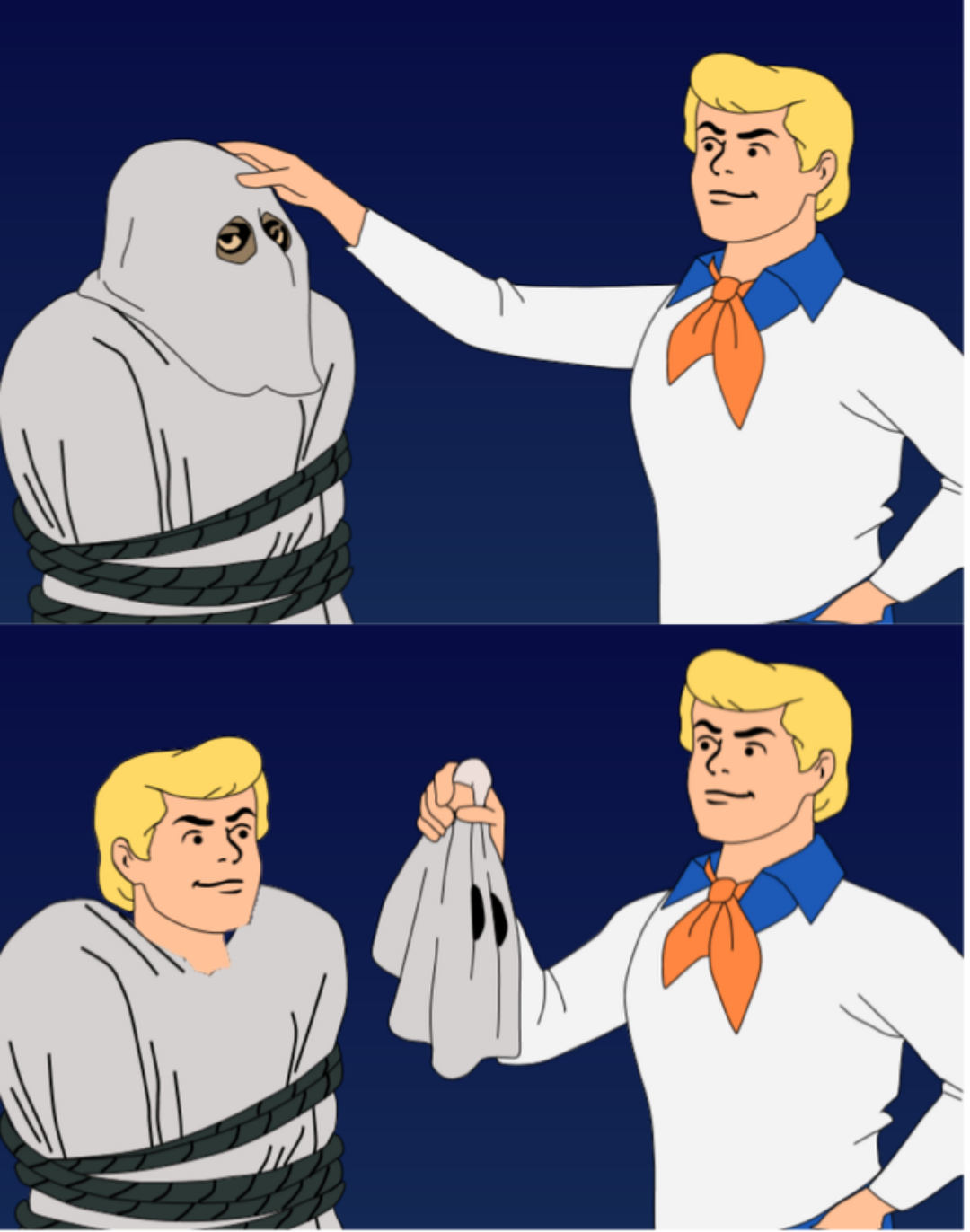 Template meme Scooby-Doo Mask Reveal Self