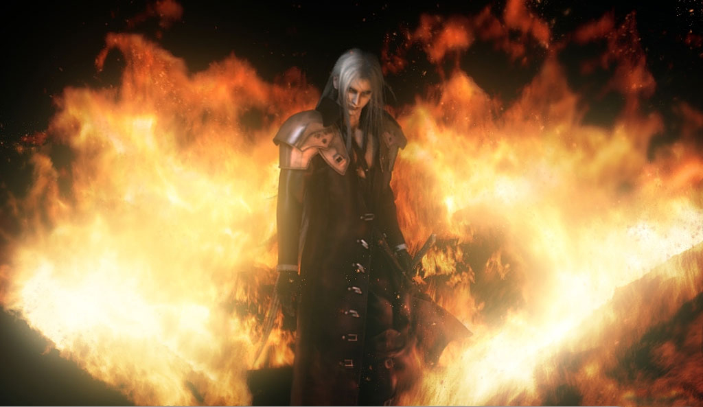 Plantilla de meme Sephiroth in Fire