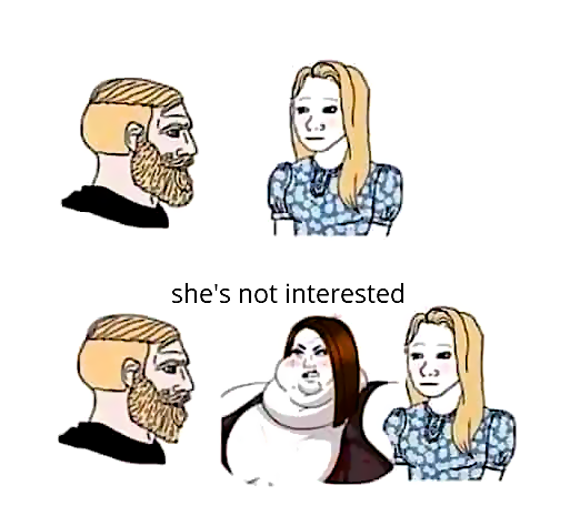 Plantilla de meme she's not interested