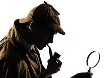 Plantilla de meme Sherlock Holmes with pipe and magnifying glass