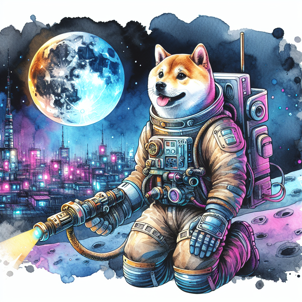 Template meme Shiba inu coin astronaught going to the moon