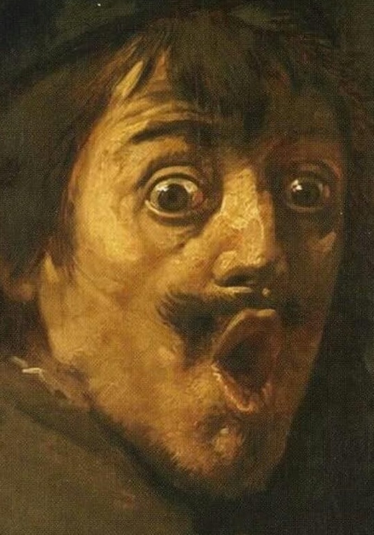 Plantilla de meme shocked face - classic art