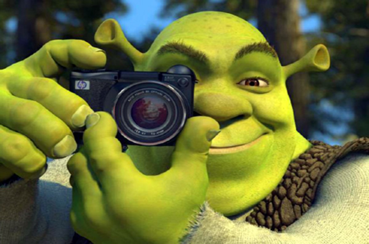 Plantilla de meme shrek camera