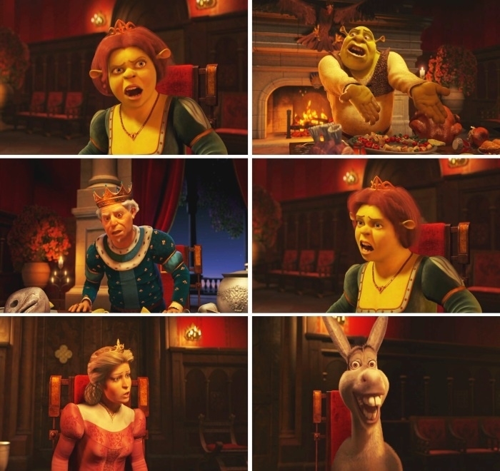 Shrek Fiona Harold Donkey meme template