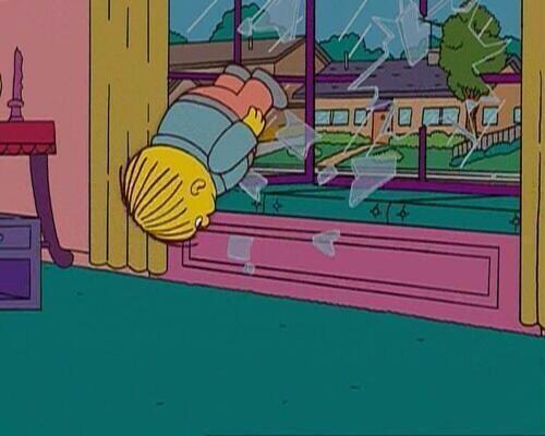 Simpsons Jump Through Window meme template