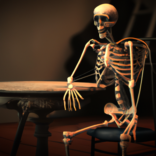 Plantilla de meme skeleton sitting and waiting covered in cobwebs