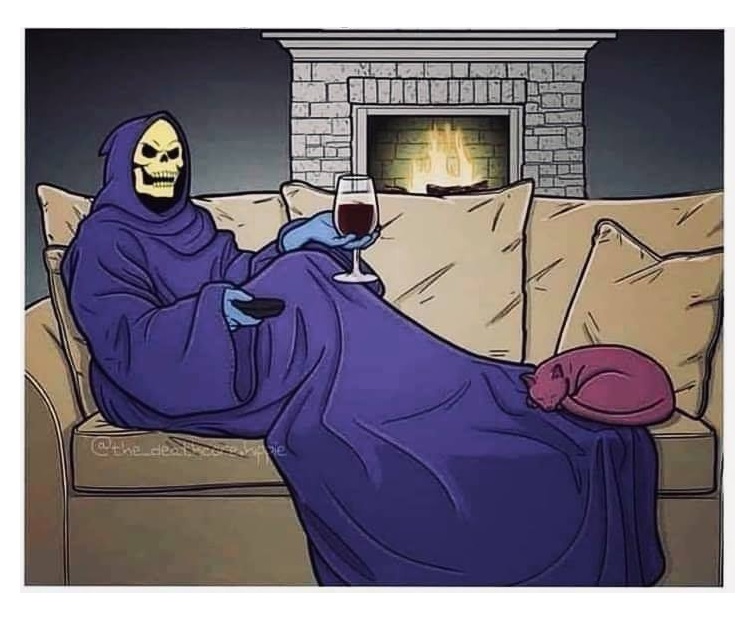 Template meme SKELETOR AT HOME SNUGGIE WINE