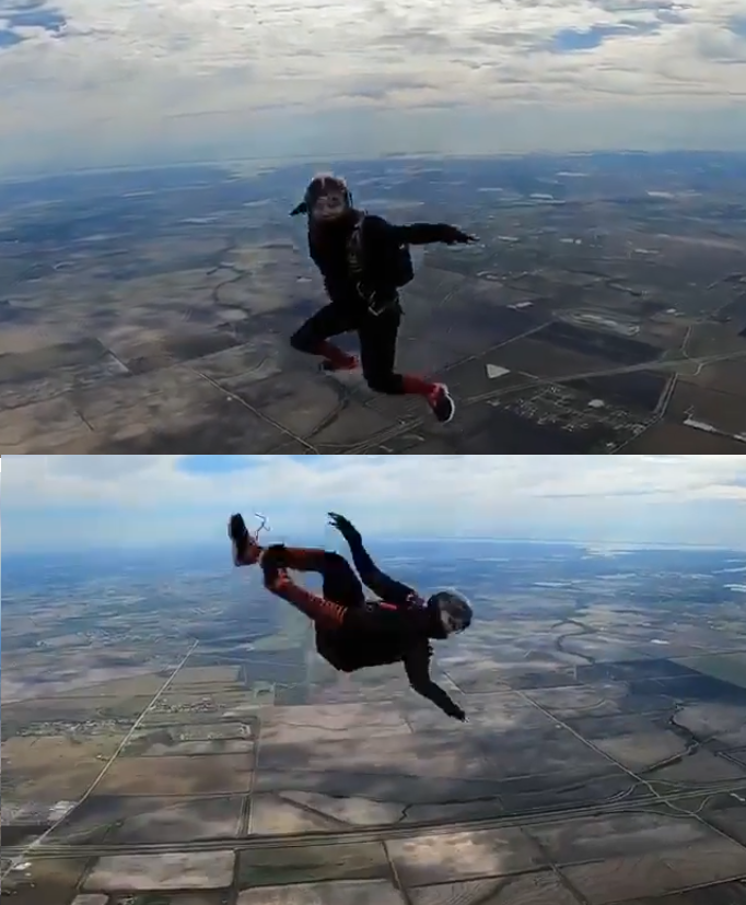 Plantilla de meme Skydiving fails