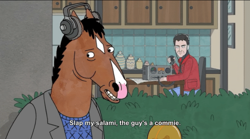 Plantilla de meme Slap My Salami, The Guy's a Commie