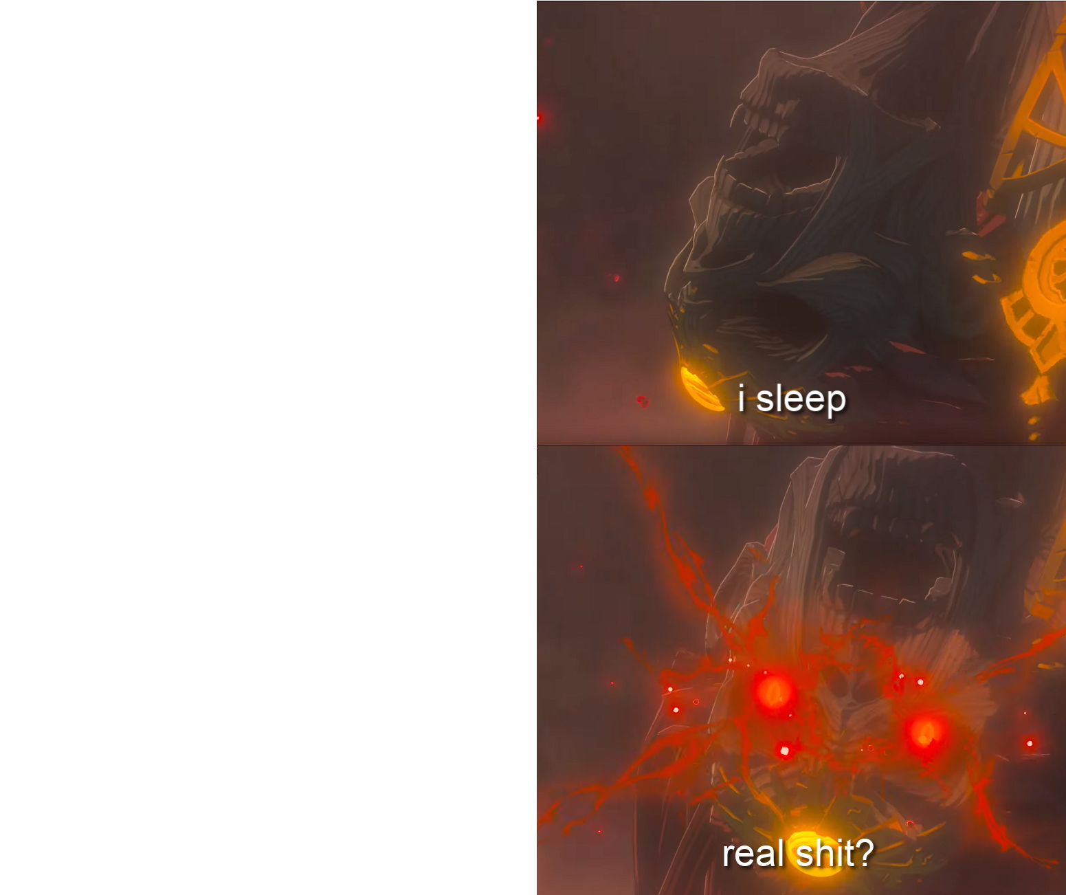 Plantilla de meme sleeping ganon