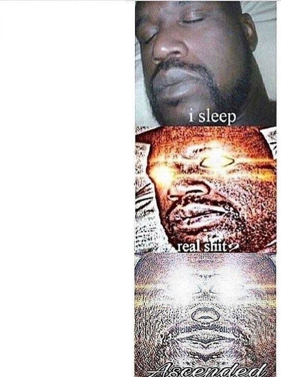 Plantilla de meme Sleeping Shaq ASCENDED