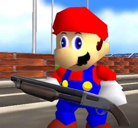 Plantilla de meme SMG4 Shotgun Mario