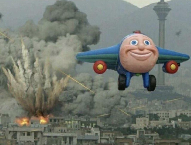 Plantilla de meme smiling airplane