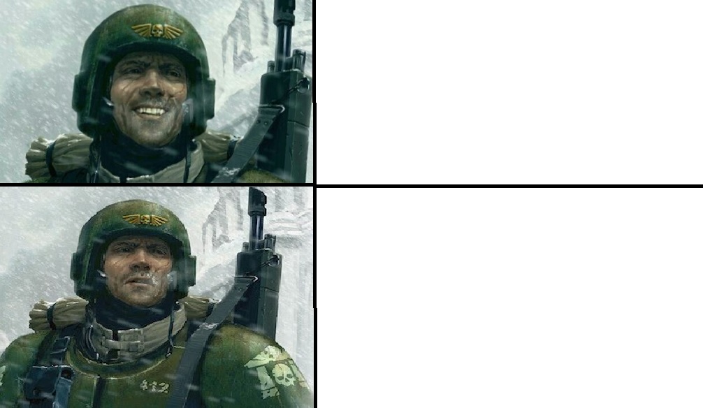Plantilla de meme Smiling guardsman