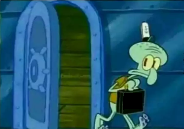 sneaky squidward meme template