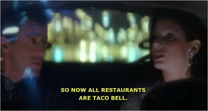 Plantilla de meme So Now all Restaurants are Taco Bell